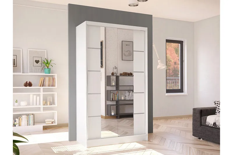 Glenmore Garderob m. Spegel White - Förvaring - Klädförvaring - Garderob & garderobssystem