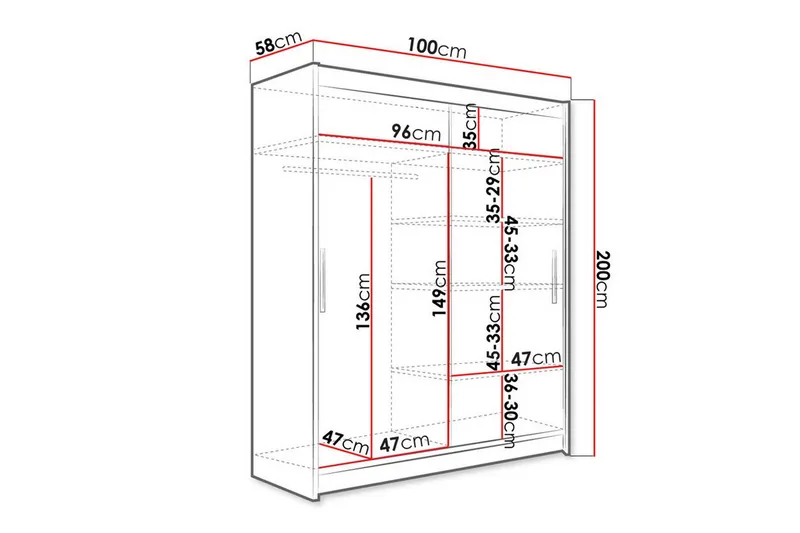 Glenmore Garderob m. Spegel White - Förvaring - Klädförvaring - Garderob & garderobssystem