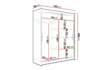 Glenmore Garderob m. Spegel White - Förvaring - Klädförvaring - Garderob & garderobssystem