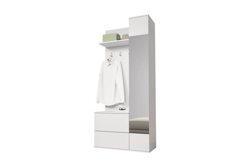 Green Garderob 90x34x195 cm - Vit - Klädskåp & fristående garderob - Garderob & garderobssystem