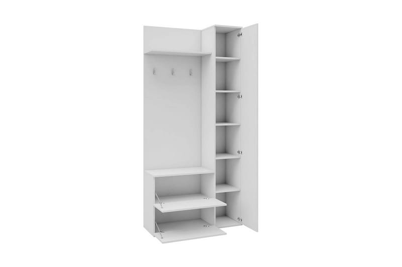 Green Garderob 90x34x195 cm - Vit - Förvaring - Klädförvaring - Garderob & garderobssystem