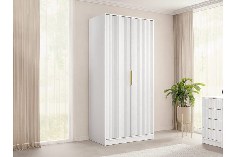 Gudelia Garderob 102x216 cm - Grå - Förvaring - Klädförvaring - Garderob & garderobssystem