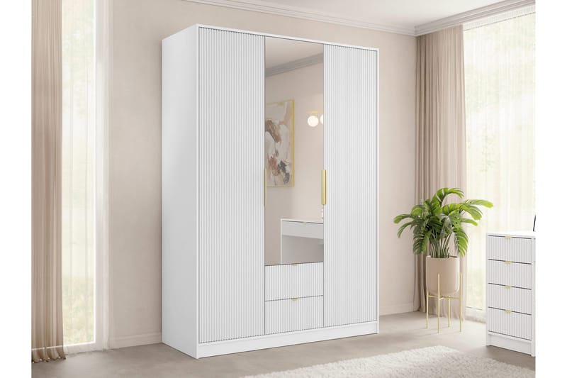 Gudelia Garderob 151x216 cm - Vit - Förvaring - Klädförvaring - Garderob & garderobssystem