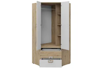 Klacksberg Garderob 87x87x190 cm - Ljus Ek/Vit - Förvaring - Klädförvaring - Garderob & garderobssystem - Hörngarderob