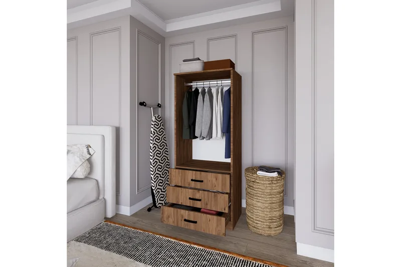 Haaken Garderob 60x174,8 cm - Brun - Förvaring - Klädförvaring - Garderob & garderobssystem