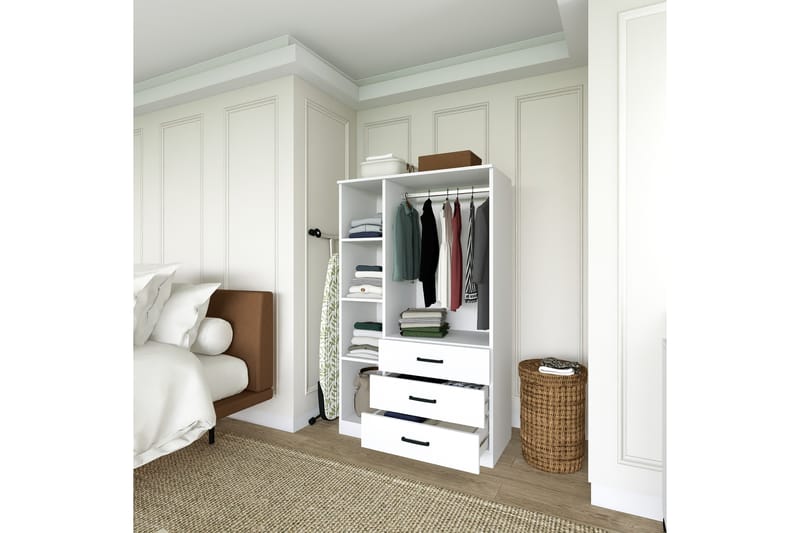 Haaken Garderob 90x174,8 cm - Mattvit - Förvaring - Klädförvaring - Garderob & garderobssystem