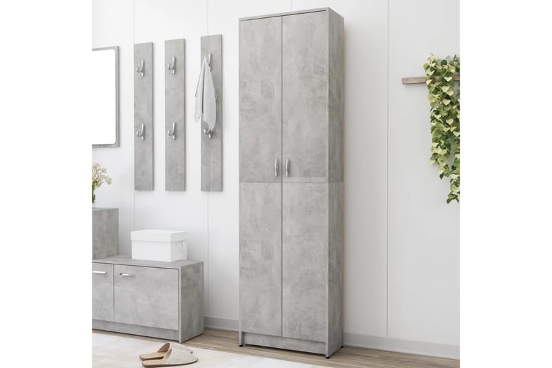 Hallgarderob betonggrå 55x25x189 cm spånskiva - Betonggrå - Förvaring - Klädförvaring - Garderob & garderobssystem