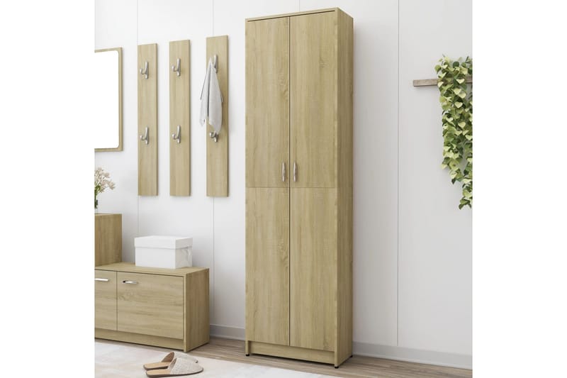 Hallgarderob sonoma-ek 55x25x189 cm spånskiva - Brun - Förvaring - Klädförvaring - Garderob & garderobssystem