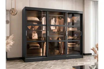 Harvans Garderob 250x203 cm - Svart - Förvaring - Klädförvaring - Garderob & garderobssystem