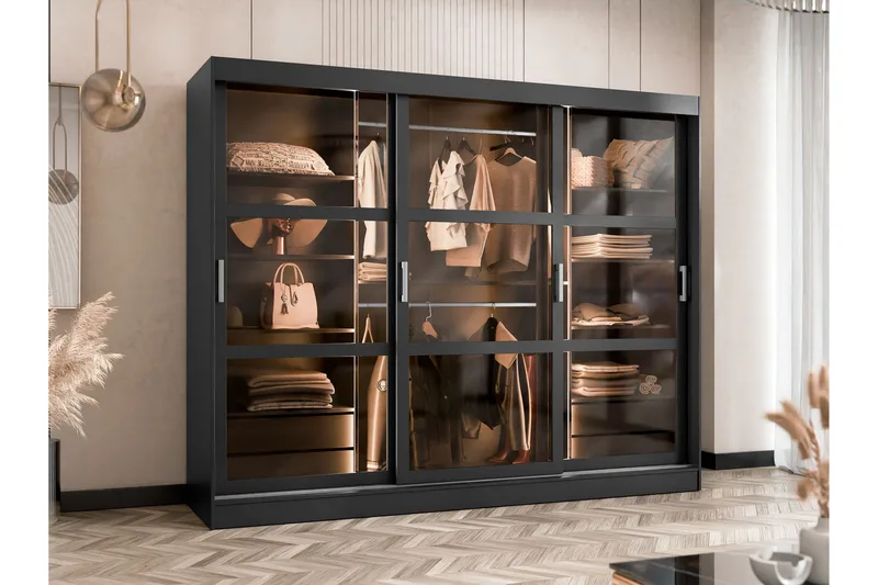 Harvans Garderob 250x203 cm - Svart - Förvaring - Klädförvaring - Garderob & garderobssystem