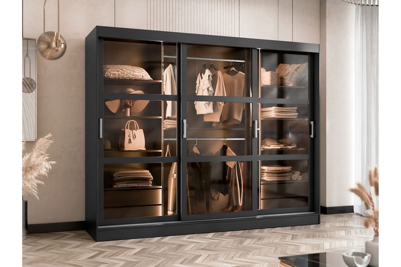 Harvans Garderob 250x203 cm - Svart - Förvaring - Klädförvaring - Garderob & garderobssystem