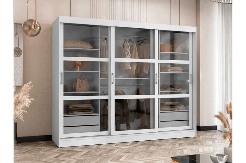 Harvans Garderob 250x203 cm - Vit - Förvaring - Klädförvaring - Garderob & garderobssystem