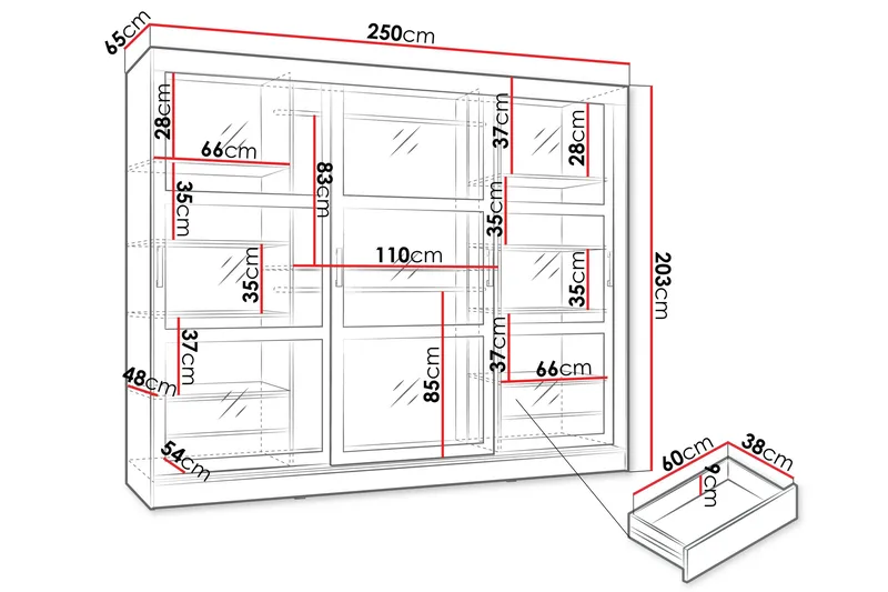 Harvans Garderob 250x203 cm - Vit - Förvaring - Klädförvaring - Garderob & garderobssystem