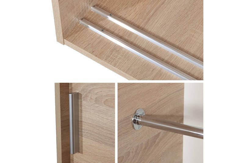 Harvinder Garderob med Spegel 120x205 cm - Beige - Förvaring - Klädförvaring - Garderob & garderobssystem