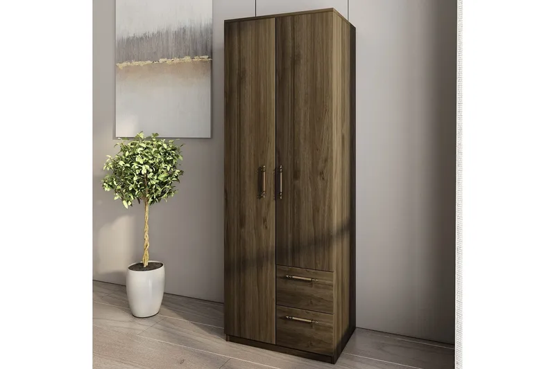 Hearst Garderobsskåp 60x171,8 cm - Valnöt - Förvaring - Klädförvaring - Garderob & garderobssystem - Klädskåp & fristående garderob