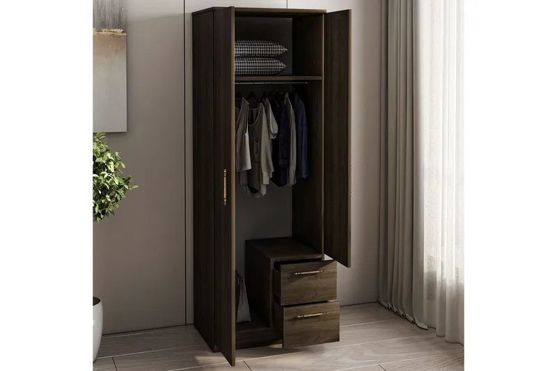 Hearst Garderobsskåp 60x171,8 cm - Valnöt - Förvaring - Klädförvaring - Garderob & garderobssystem