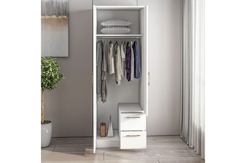 Hearst Garderobsskåp 60x171,8 cm - Vit - Förvaring - Klädförvaring - Garderob & garderobssystem - Klädskåp & fristående garderob