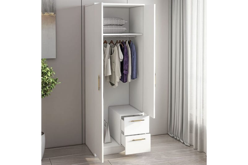 Hearst Garderobsskåp 60x171,8 cm - Vit - Förvaring - Klädförvaring - Garderob & garderobssystem - Klädskåp & fristående garderob