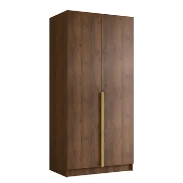 Herrljunga Garderob 100x215 cm - Brun/Guld - Förvaring - Klädförvaring - Garderob & garderobssystem