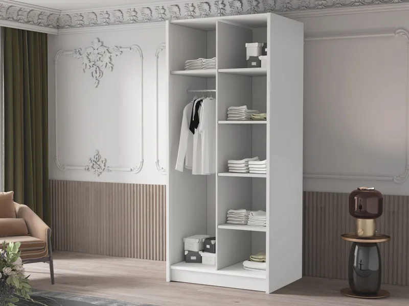 Herrljunga Garderob 100x215 cm - Brun/Svart - Förvaring - Klädförvaring - Garderob & garderobssystem - Klädskåp & fristående garderob