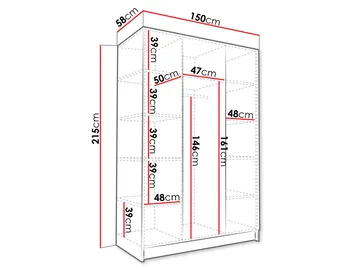 Herrljunga Garderob 150x215 cm - Brun/Guld - Förvaring - Klädförvaring - Garderob & garderobssystem