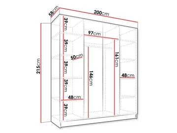 Herrljunga Garderob 200x215 cm - Brun/Svart - Förvaring - Klädförvaring - Garderob & garderobssystem
