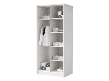 Herrljunga Garderob med Spegel 100x215 cm - Brun/Svart/Spegel - Förvaring - Klädförvaring - Garderob & garderobssystem