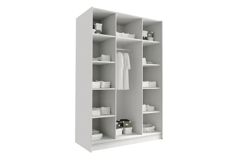 Herrljunga Garderob med Spegel 150 cm - Svart - Förvaring - Klädförvaring - Garderob & garderobssystem