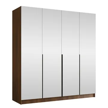 Herrljunga Garderob med Spegel 200x215 cm - Svart/Spegel - Förvaring - Klädförvaring - Garderob & garderobssystem