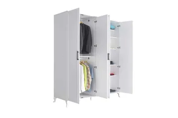 Hiora Garderob 180x224 cm - Vit - Förvaring - Klädförvaring - Garderob & garderobssystem