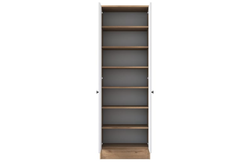 Hooda Garderob 59,8x182,8 cm Brun/Vit - Hanah Home - Förvaring - Klädförvaring - Garderob & garderobssystem