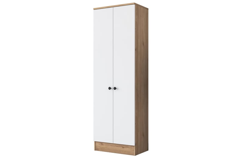 Hooda Garderob 59,8x182,8 cm Brun/Vit - Hanah Home - Förvaring - Klädförvaring - Garderob & garderobssystem