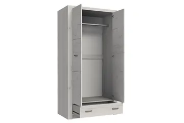 Indianapolis Garderob 96x58x192 cm - Vit - Förvaring - Klädförvaring - Garderob & garderobssystem