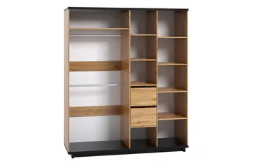 Ines Garderob 60x180 cm - Ek/Svart - Förvaring - Klädförvaring - Garderob & garderobssystem