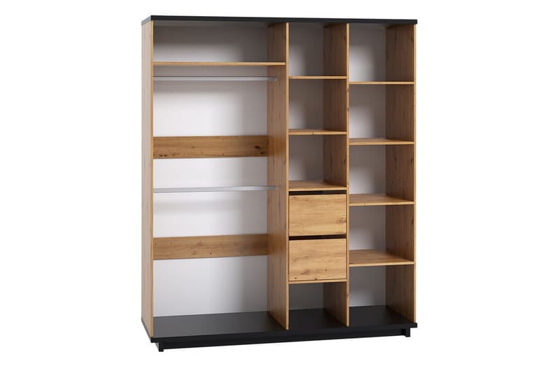 Ines Garderob 60x180 cm - Ek/Svart - Förvaring - Klädförvaring - Garderob & garderobssystem