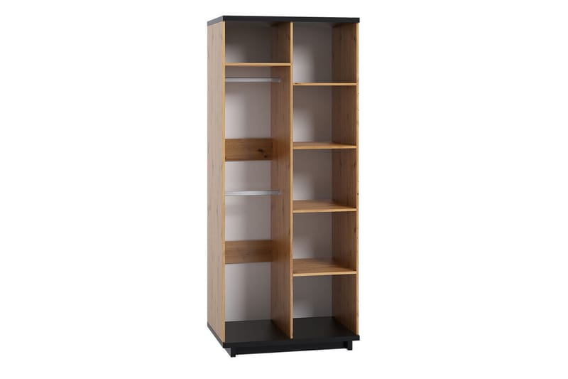 Ines Garderob 60x90 cm - Ek/Svart - Förvaring - Klädförvaring - Garderob & garderobssystem