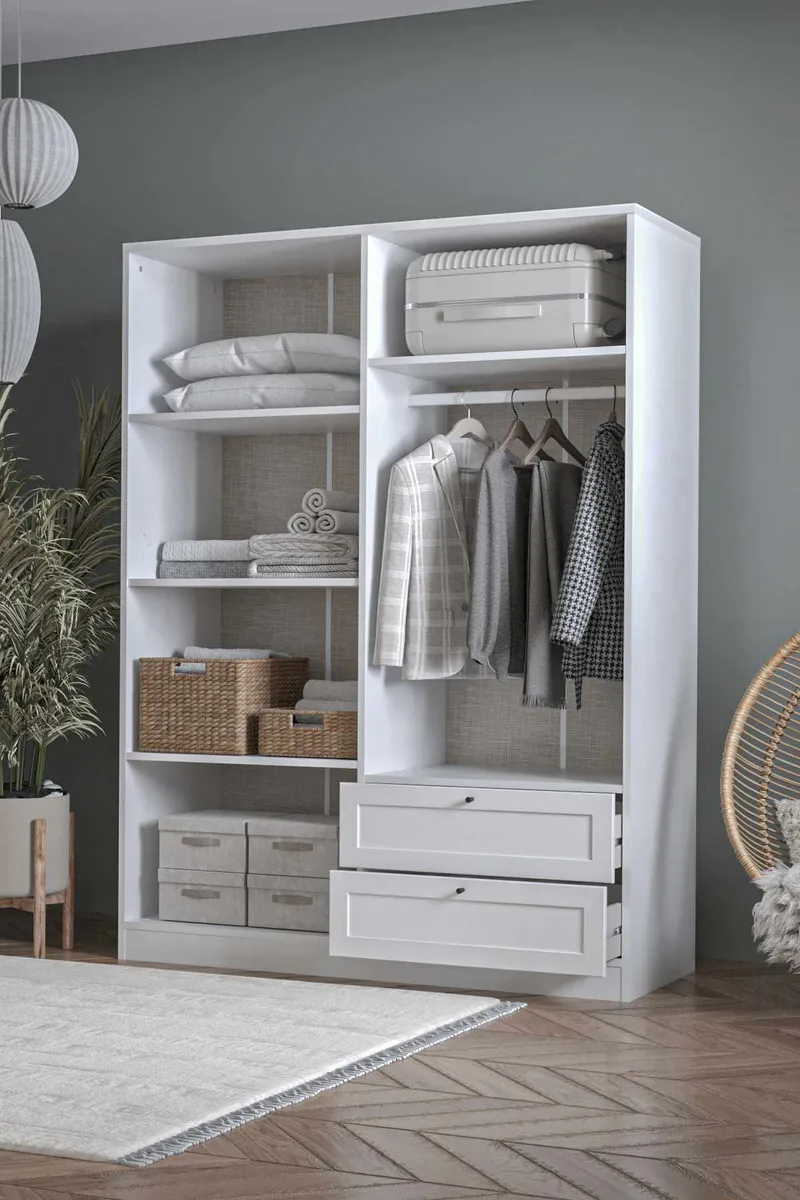 Interlaken Garderob 137x182 cm - Vit - Förvaring - Klädförvaring - Garderob & garderobssystem - Klädskåp & fristående garderob