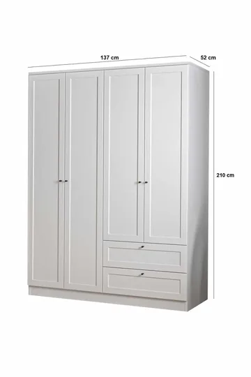Interlaken Garderob 137x210 cm - Vit - Förvaring - Klädförvaring - Garderob & garderobssystem - Klädskåp & fristående garderob