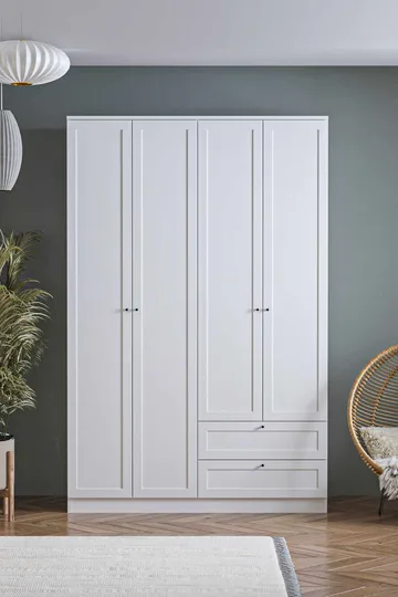 Interlaken Garderob 137x210 cm - Vit - Förvaring - Klädförvaring - Garderob & garderobssystem - Klädskåp & fristående garderob