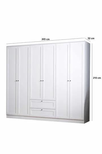 Interlaken Garderob 205x210 cm - Vit - Förvaring - Klädförvaring - Garderob & garderobssystem - Klädskåp & fristående garderob
