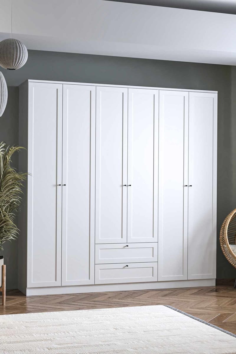 Interlaken Garderob 205x210 cm - Vit - Förvaring - Klädförvaring - Garderob & garderobssystem - Klädskåp & fristående garderob