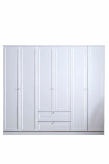 Interlaken Garderob 205x210 cm - Vit - Förvaring - Klädförvaring - Garderob & garderobssystem - Klädskåp & fristående garderob