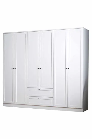 Interlaken Garderob 205x210 cm - Vit - Förvaring - Klädförvaring - Garderob & garderobssystem - Klädskåp & fristående garderob