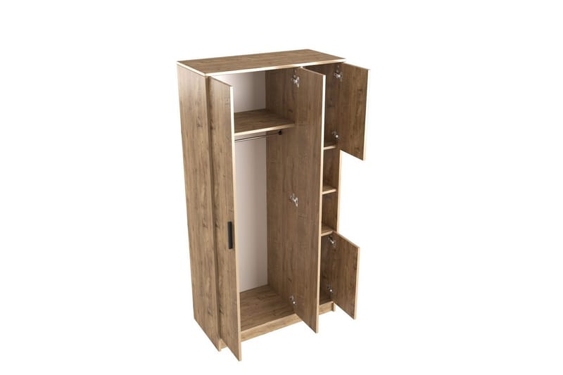 Iskral Garderob 90x177 cm - Brun - Förvaring - Klädförvaring - Garderob & garderobssystem