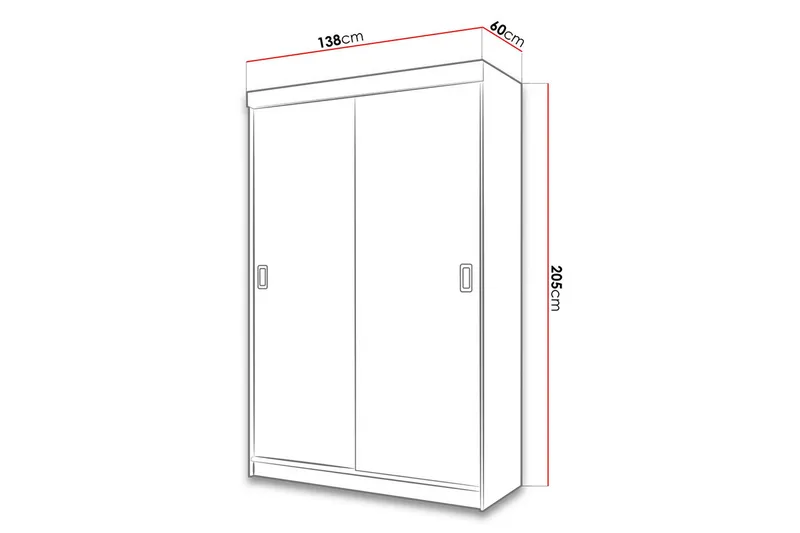 Isolaz Garderob 60x138 cm LED-belysning - Grå - Förvaring - Klädförvaring - Garderob & garderobssystem