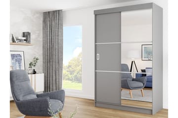 Isolaz Garderob 60x138 cm LED-belysning - Grå - Förvaring - Klädförvaring - Garderob & garderobssystem