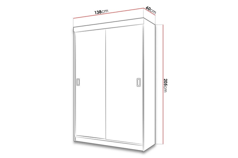 Isolaz Garderob 60x138 cm LED-belysning - Grå/Vit - Förvaring - Klädförvaring - Garderob & garderobssystem