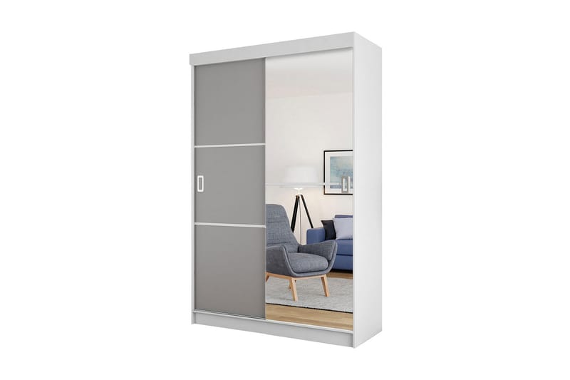 Isolaz Garderob 60x138 cm LED-belysning - Vit/Grå - Förvaring - Klädförvaring - Garderob & garderobssystem