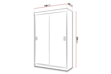 Isolaz Garderob med Spegel LED-belysning RGB - Grå Dörr/Vit/Antracit - Förvaring - Klädförvaring - Garderob & garderobssystem