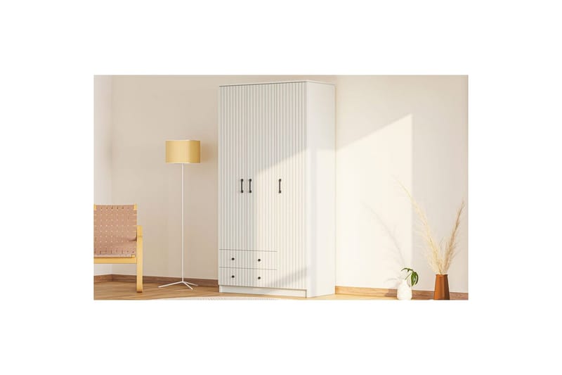 Ivon Garderob 105x210 cm - Matt Vit - Förvaring - Klädförvaring - Garderob & garderobssystem